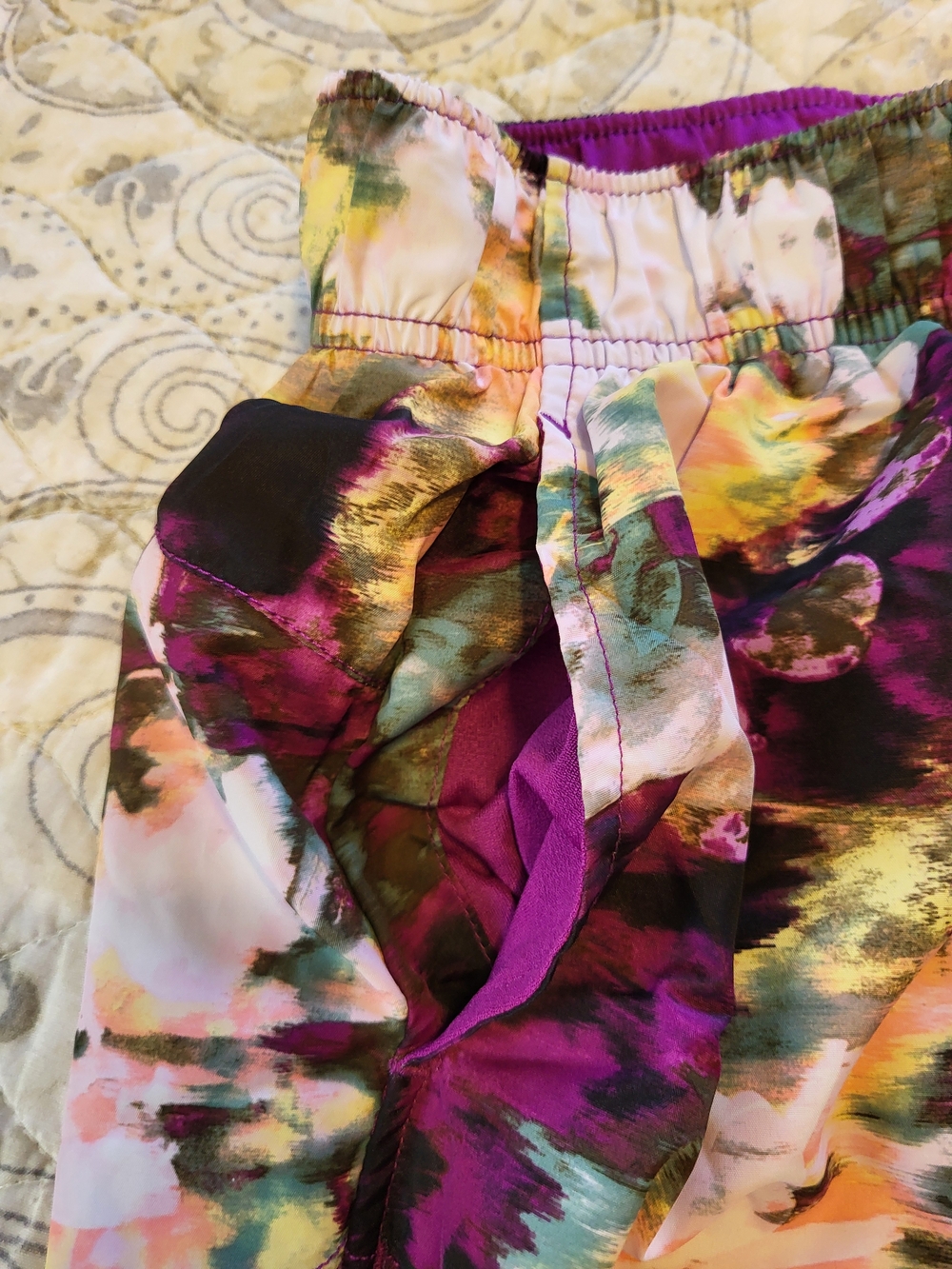 Athletic Works Women's Purple Multi Floral Athletic Shorts - Picture 3 of 6